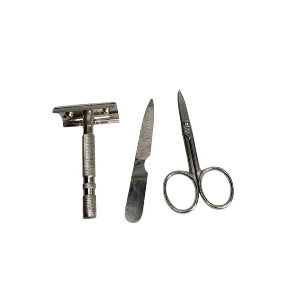 Antique German Kronenberg Solingen Razor - Flodable Wooden Hanger & Accessories - Picture 9 of 12